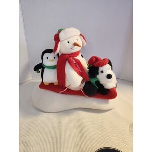 2007 Hallmark Jingle Pals Animated Musical Plush Snowman Penguin Dog Tested Work